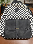 Black/White Checkered Unisex Kids Backpack Zip Outer Pockets Adjustable Strap — photo 1