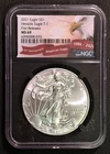 2021 SILVER EAGLE. TYPE 1. FIRST RELEASES. NGC CERTIFIED MS69. CERT.#6090008-070