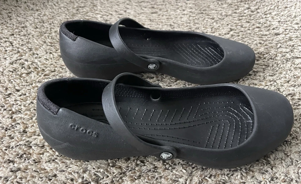 Женские туфли Crocs Alice Mary Jane размер 9 черные плоские водонепроницаемые нескользящие - Изображение 2 из 4
