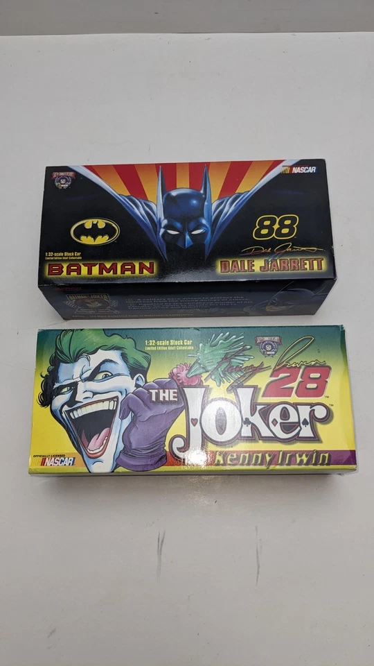 RARE 1:32 Dale Jarrett & Kenny Irwin #88 BATMAN & #28 JOKER Action NASCAR Set  - Image 2 of 4