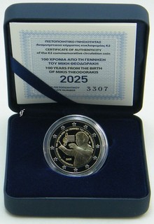 2 Euro Gedenkmünze Griechenland 2025 Mikis Theodorakis PP / Proof