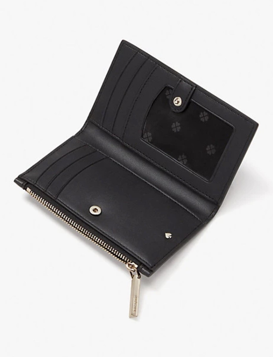 NWT Kate Spade Spencer Metallic Dot Small Slim Bifold Wallet