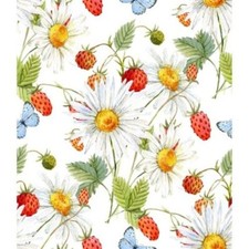 Hedgehog Hollow By In The Beginning Fabrics - White Daisies  Berries  6HH1