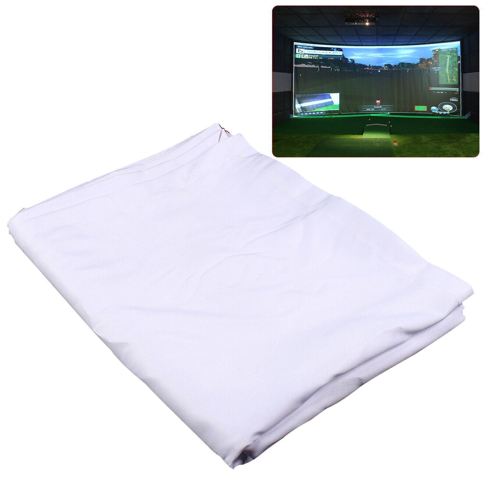 Golf Ball Simulator Impact Display Projection Zebra Screen 300*200cm White Top