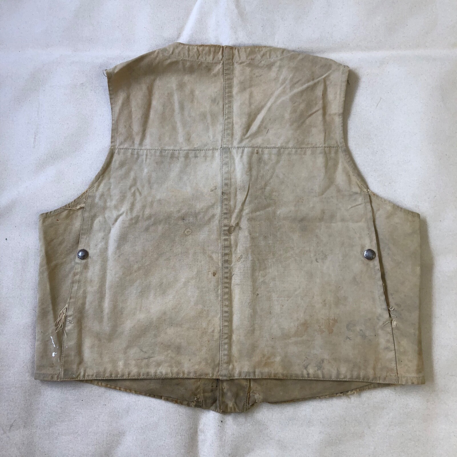 Filson USA Vintage 30s 40s Tin Cloth Hunting Utility Vest Beige VG RARE image 2