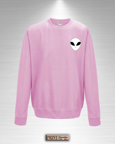 Felpa Girocollo ALIEN Maglia UFO Alieno Uomo Ragazzo Donna Ragazza Hipster Geek - Foto 6 di 6