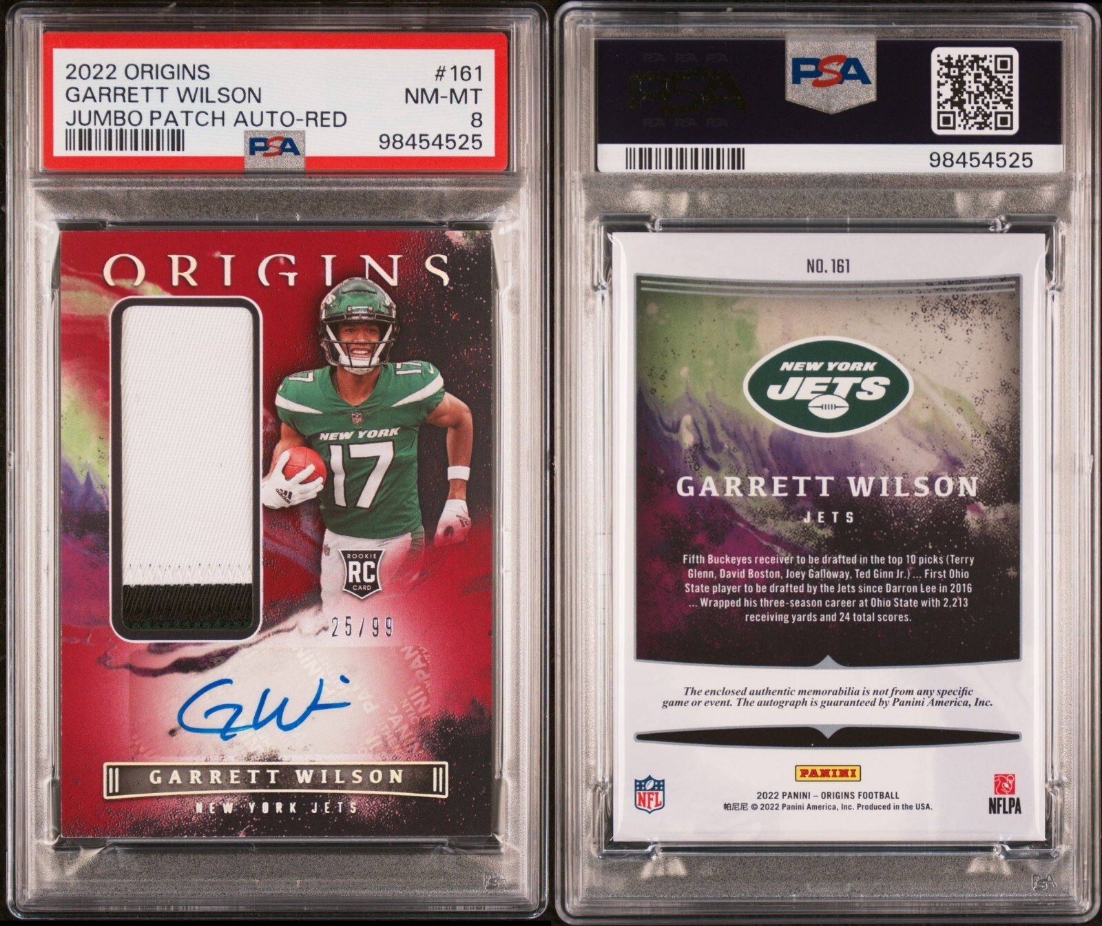 2022 PANINI ORIGINS | JUMBO PATCH AUTOGRAPH-RED [#25/99]GARRETT WILSON 161