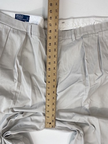Ralph Lauren Pants VTG Mens 50Bx32 (50x20) High Rise Andrew Khakis Chino Pleated - Picture 6 of 8