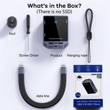 USB-C 10Gbps Hub SSD Enclosure 4K HDMI PD100W for iPhone 15 Pro 2230 SSD