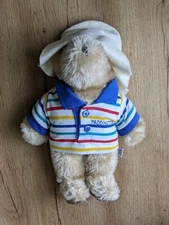 VINTAGE 1981 Paddington Bear Eden Toys Striped Shirt Darkest Peru Plush 13"