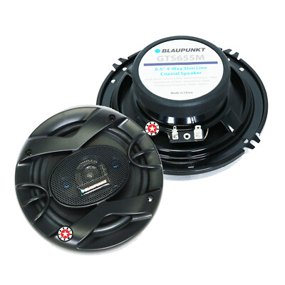 1 Pair | BLAUPUNKT GTS655M 250W 6.5'' SLIM LINE 4-WAY COAXIAL SPEAKERS MAX POWER