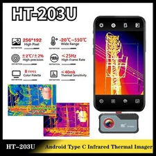HT-203U Thermal Camera -20°C~550°C Android Type C Mobile Phone 256*192 Pixels ✦K