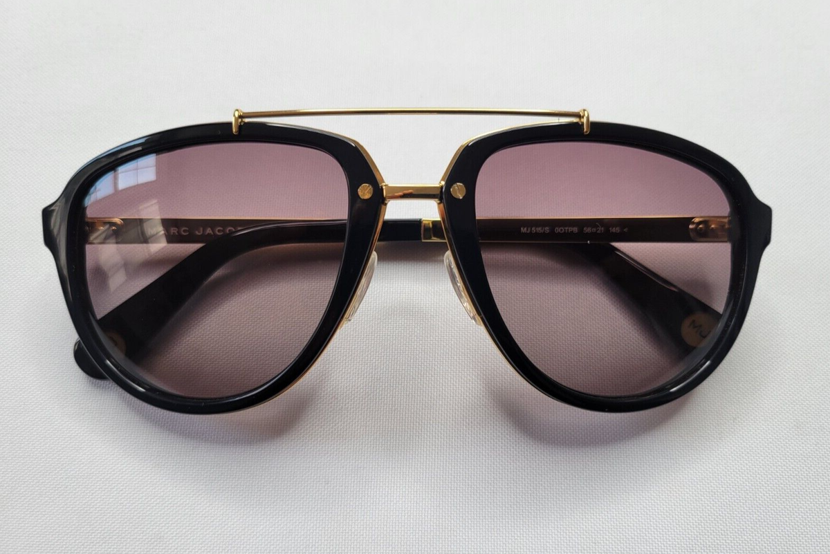 MARC JACOBS MJ515/S 0OT/PB GOLD BLACK AVIATOR SUNGLASSES