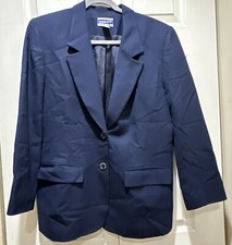 Pendleton 100 Virgin Wool Navy Blue Classic Two Button Blazer Suit Coat Size 12