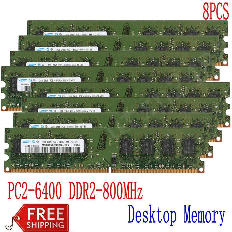 Samsung 16GB 8GB 4GB 2GB DDR2 800Mhz PC2-6400 240pin DIMM Desktop Memory LOT BT - Image 3 of 4