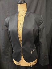 Vintage Nine West Black Blazer Jacket w/Hook+Eye Closure, Size 14, EUC!