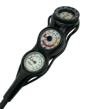 Promate In Line 3 Gauge Console Scuba Dive Pressure, Depth, Compass PSI & BAR
