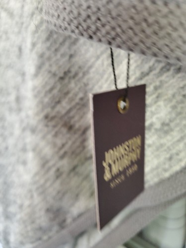Poncho donna Johnston & Murphy nuovo con etichette cappuccio/collo a tartaruga taglia unica maglia grigio erica - Foto 4 di 7