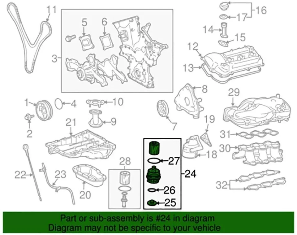 Oil Filter Housing Cover for Lexus GS460 LS460 Toyota 4Runner FJ Cruiser Tundra - Image 4 of 4