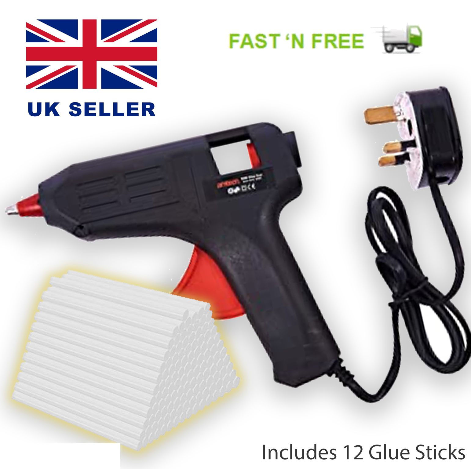Hot Glue Gun Melt Stick Electric DIY Adhesive Arts Crafts Glitter 10W