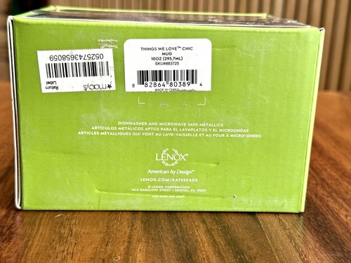 NEW Kate Spade New York By Lenox "THINGS WE LOVE" TRES CHIC Mug Gift Box 10 Oz - Picture 8 of 9