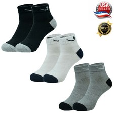 9 Pairs Ankle/Quarter Crew Mens Check Sport Socks Cotton Low Cut Size 9-11 10-13