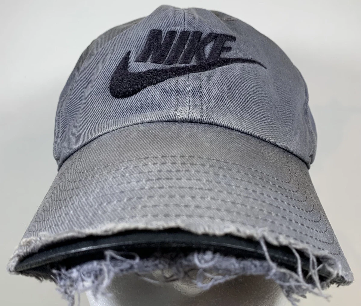 Nike Swoosh Hat Heritage Distressed Sports Fitness Cap Gray eBay