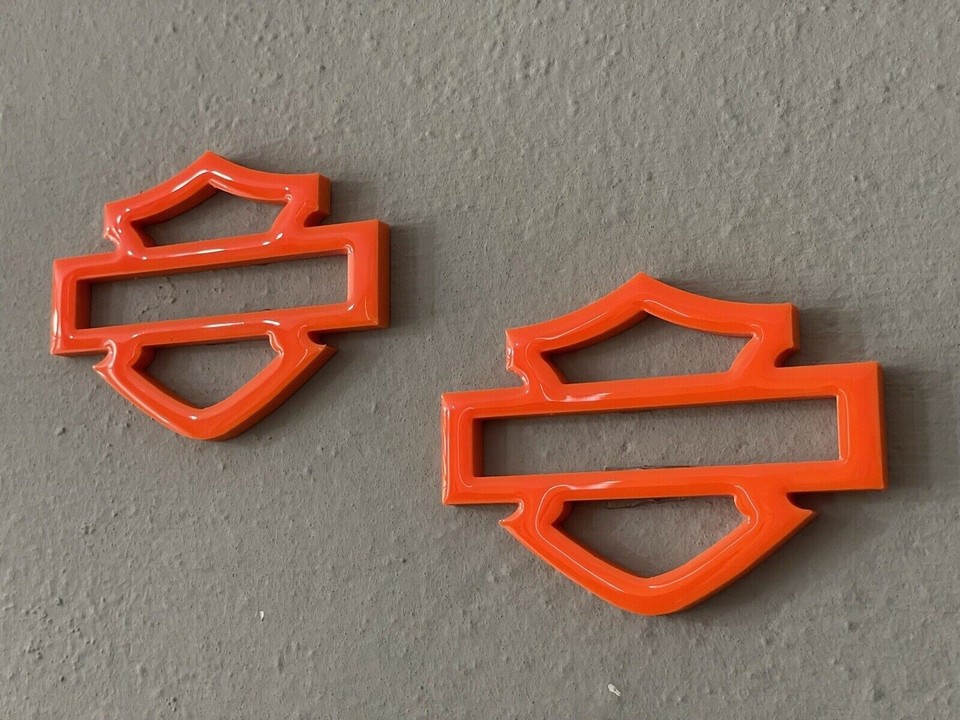 Harley Davidson Emblems, 3 Pcs, Black, Sized For Gas Tank - Foto 8