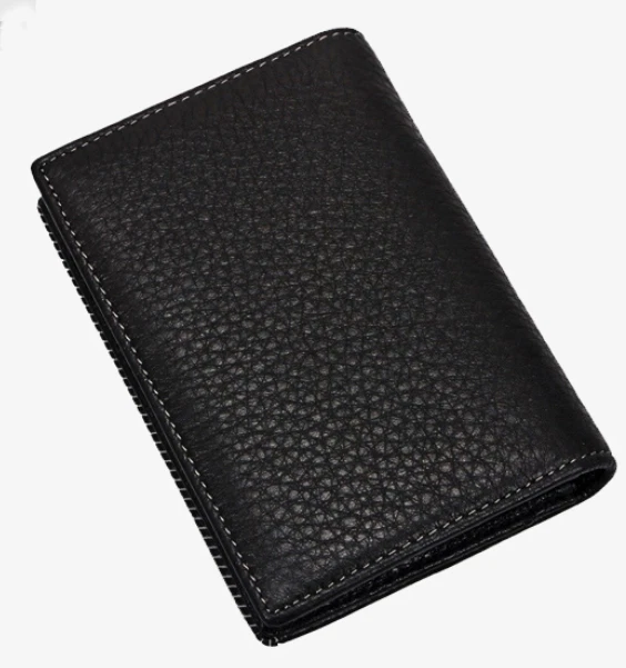 Septwolves Hombres Mujeres Cuero de Vaca Cartera Negocio Nombre Tarjeta Bolso Estuche Negro 10192 Foto 4 de 4