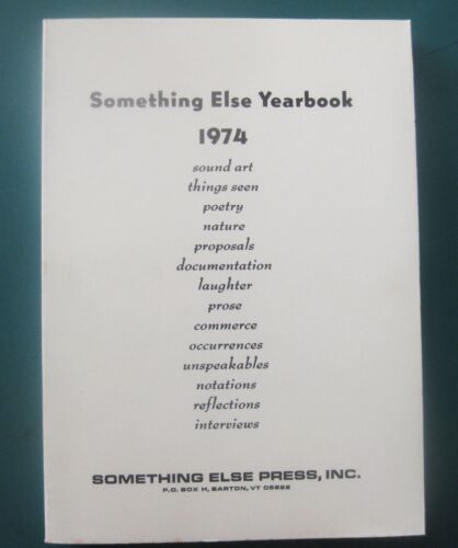 Something Else Yearbook 1974, Something Else Press, Dick Higgins & others - Afbeelding 1 van 1