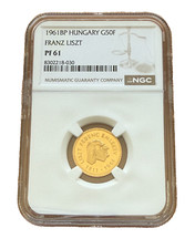 Hungary 1961 BP Gold 50 Forint NGC PF61 Franz Liszt