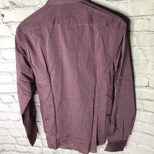 Camicia William Rast manica lunga bottoni davanti bordeaux slim fit media 15-15 1/2 - Foto 3 di 6