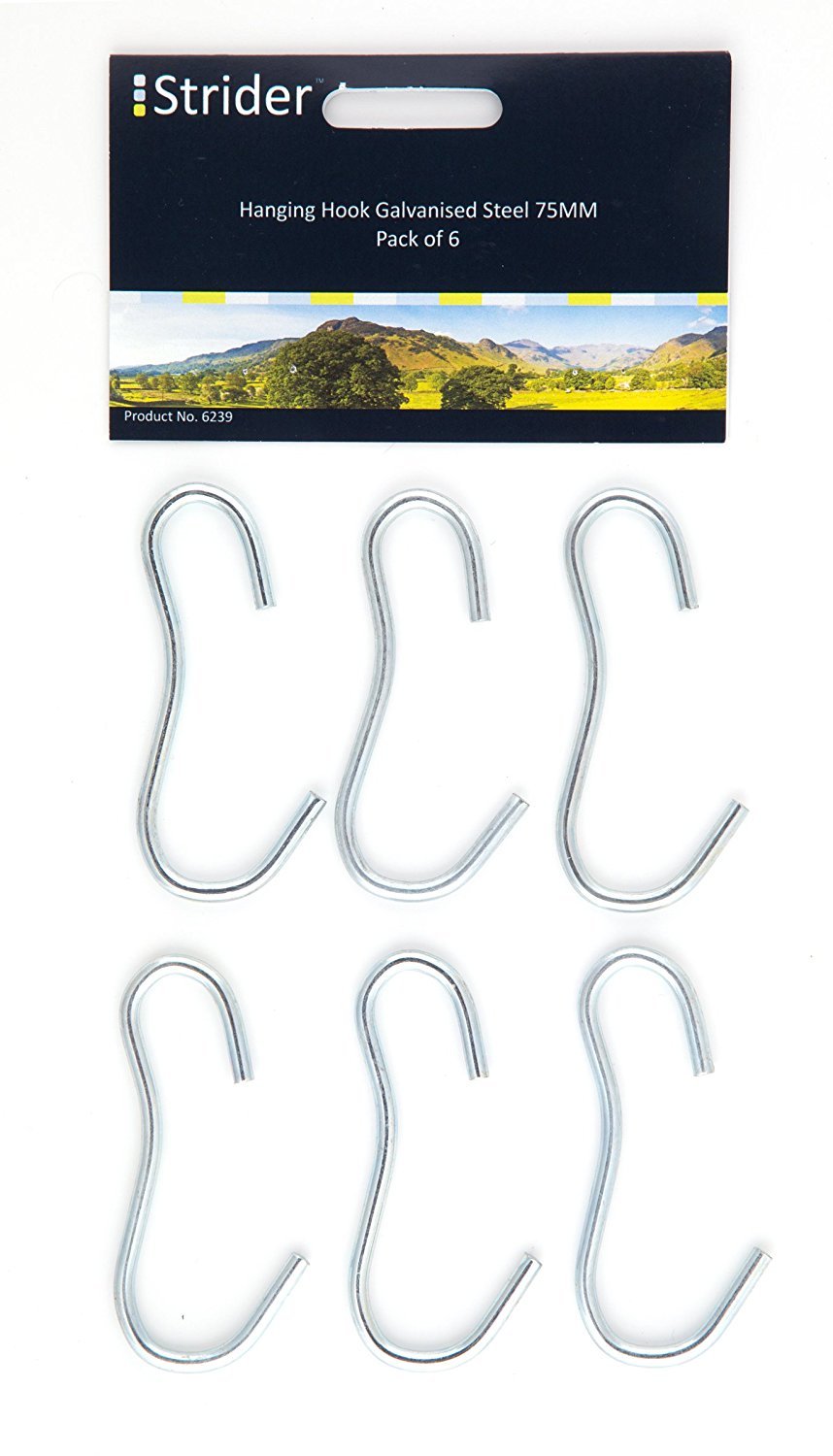 Strider Hanging hooks 85mm. Galvanised Steel Pack 6 For Camping Awning Tents