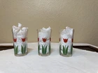 Vintage Anchor Hocking Tulip No. 3 Red Tulip Glasses Set of 3