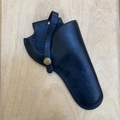 Vintage A.H. HARDY Black Leather 38 Pistol HOLSTER Beverly Hills CA Rare Collect