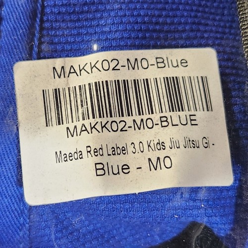 Maeda Red Label 3.0 Jiu Jitsu Gi Blue M1 M0 M000 Child Kid Karate MAKK02 Uniform - Picture 11 of 12