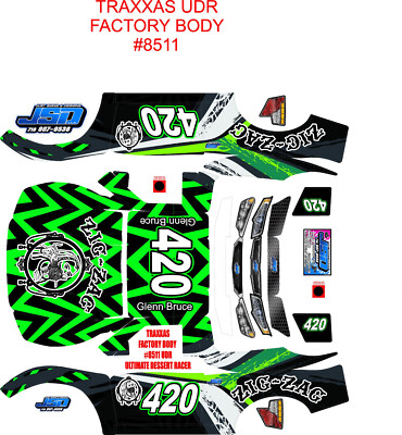 TRAXXAS UDR ULTIMATE DESERT RACER TT ZIG N ZAG GREEN Theme  wrap decals stickers