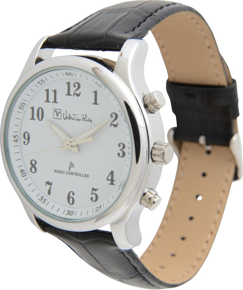 Valentino Rudy Watch VR-575 Black Leather Band Metal Case