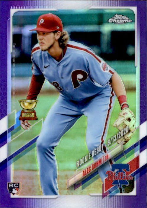 Alec Bohm 2021 Topps Chrome Update Purple Parallel Rookie Debut Card #USC17