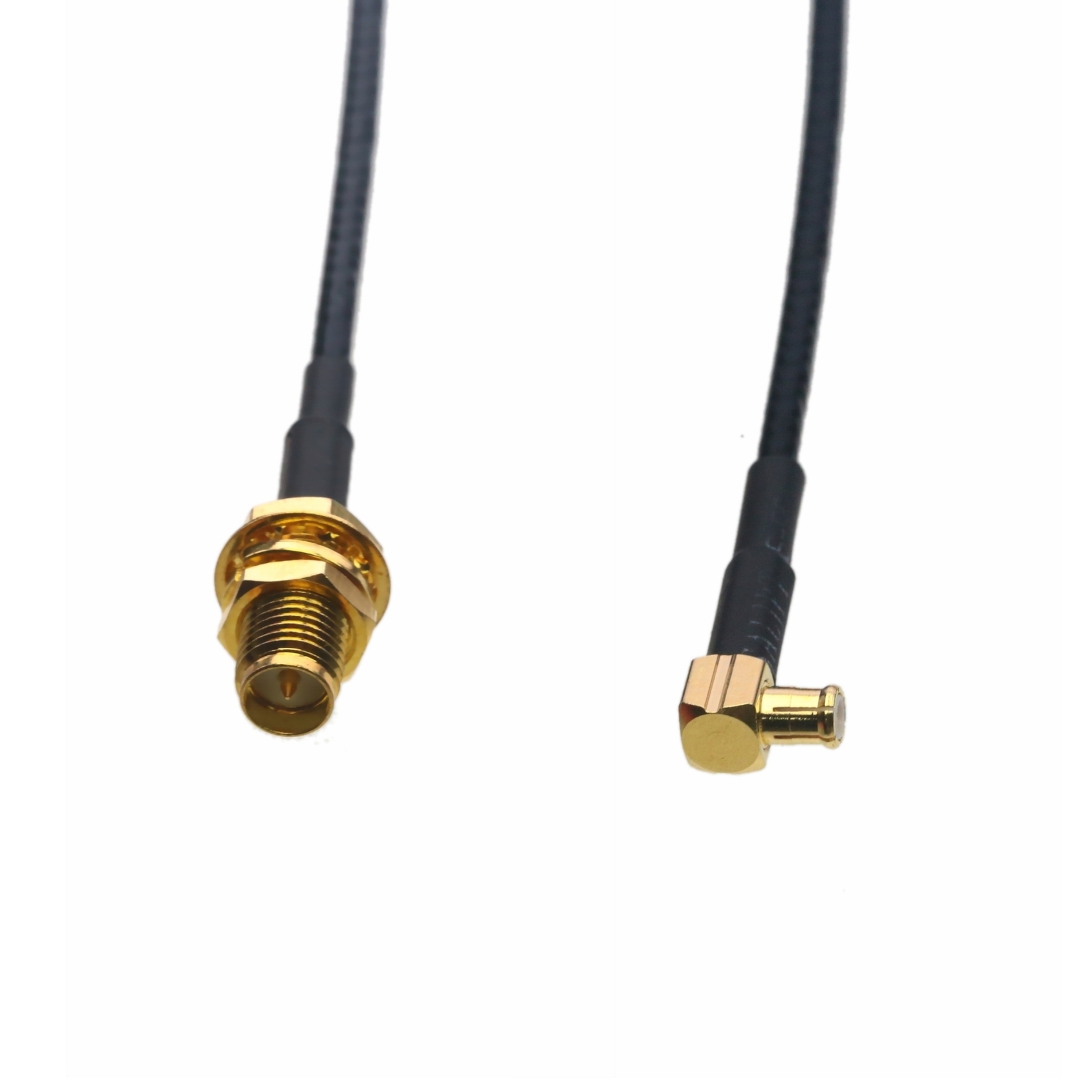 RF Cable MCX male RA to RP-SMA Female nut bulkhead RG316 6