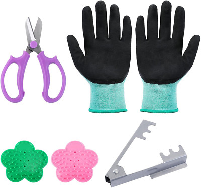 5 Pieces Rose Thorn Stripper Tool Kit Thorn and Leaf Stripping Tool with Garden