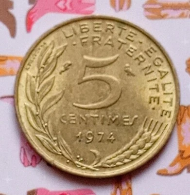 Pièce de monnaie 5 centimes Marianne 1974 République Française - Photo 1/4