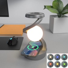 Rotating Moon Table Lamp with Wireless Charging