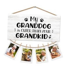 Dog Grandparents Gifts Picture Frame Photo Holder for Wall, Dog Grandma