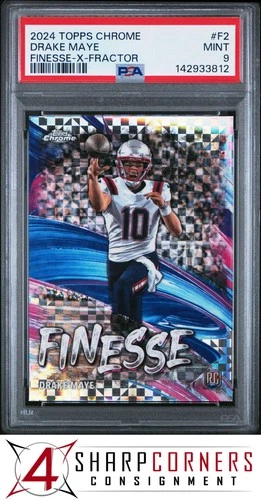 2024 TOPPS CHROME FINESSE X-FRACTOR #F2 DRAKE MAYE RC PSA 9