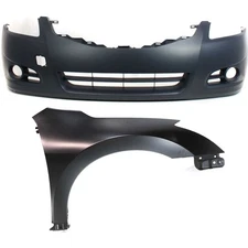 Bumper Cover Kit For 2010-2012 Nissan Altima Sedan with Fog Light Holes Front