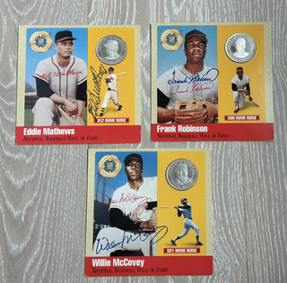 Willie McCovey Frank Robinson Eddie Matthews Signed 500HR Club .999 Silver Coins