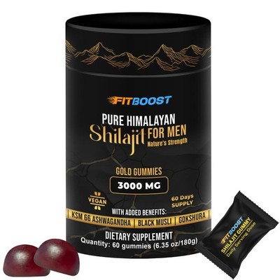 FITBOOST Sundried Himalayan Natural Shilajit Gummies for 1 Count (Pack of 60) 