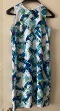 CALVIN KLEIN ABSTRACT GEOMETRIC WOMEN SLEEVELESS DRESS SIZE 4-6 MULTI COLOR