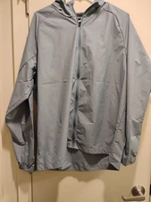 Free Fly Mens Headwind Jacket M Full Zip Hooded Windbreaker Ultralight Blue Fog